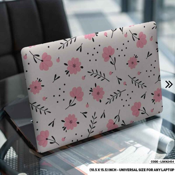 Flower Pattern Floral Design Matte Finished Removable Waterproof Laptop Sticker & Laptop Skin (Including FREE Accessories) - LSKN2454 - DDecorator