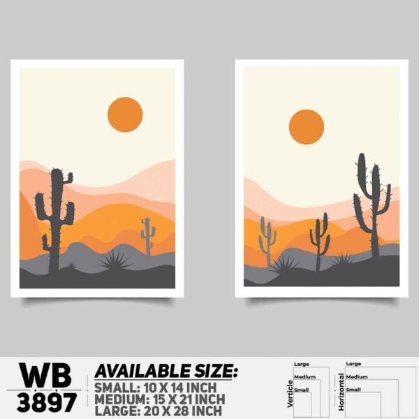 DDecorator Landscape Horizon Art (Set of 2) Wall Decoration And Home Decoration PVC Wall Board And Wall Canvas - WB3897
