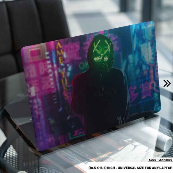 Anonymous Boy Neon Matte Finished Removable Waterproof Laptop Sticker & Laptop Skin (Including FREE Accessories) - LSKN2809 - DDecorator