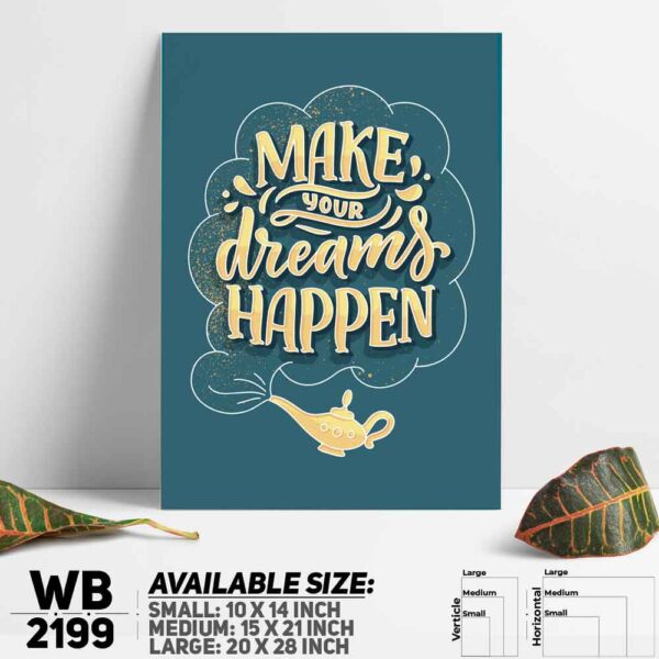 DDecorator Deam & Work Hard - Motivational Wall Decoration And Home Decoration PVC Wall Board And Wall Canvas - WB2199