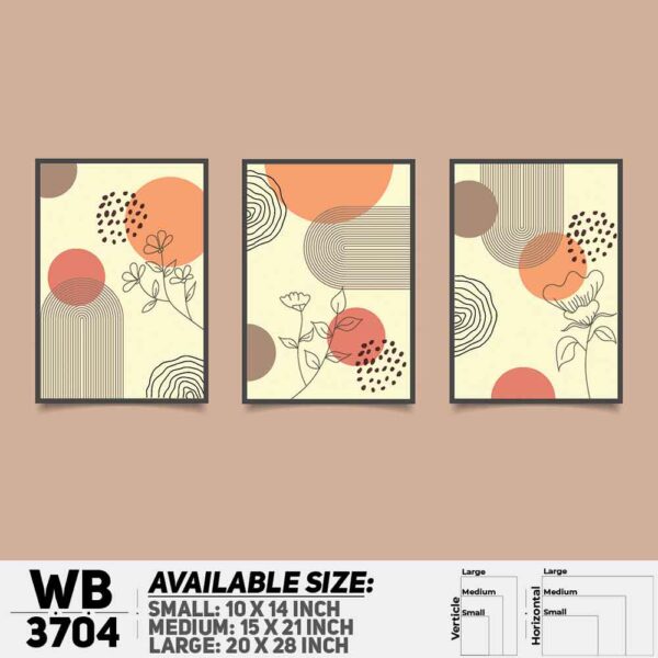 DDecorator Flower And Leaf ArtWork (Set of 3) Wall Decoration And Home Decoration PVC Wall Board And Wall Canvas - WB3704
