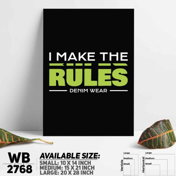 DDecorator Make The Rules - Motivational Wall Decoration And Home Decoration PVC Wall Board And Wall Canvas - WB2768