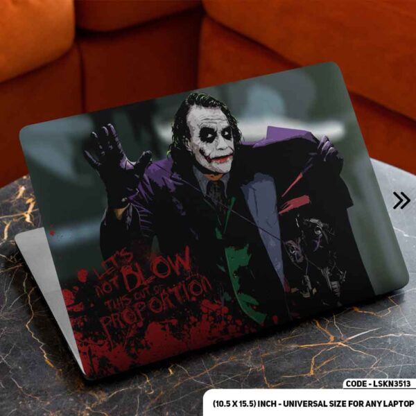 JOKER Matte Finished Removable Waterproof Laptop Sticker & Laptop Skin (Including FREE Accessories) - LSKN3513 - DDecorator