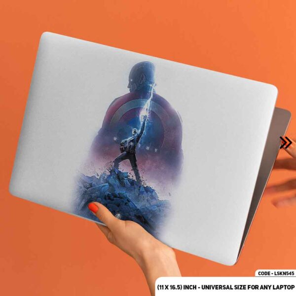 Captain America A God Of Thunder Matte Finished Removable Waterproof Laptop Sticker & Laptop Skin (Including FREE Accessories) - LSKN545 - DDecorator