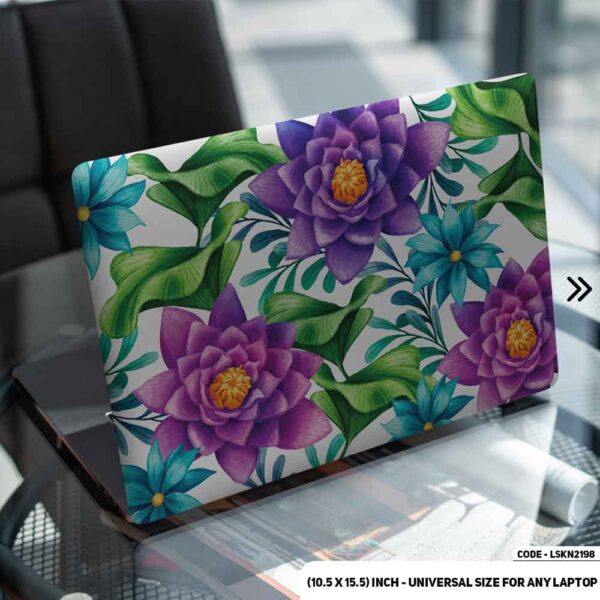 Flower Pattern Floral Design Matte Finished Removable Waterproof Laptop Sticker & Laptop Skin (Including FREE Accessories) - LSKN2199 - DDecorator