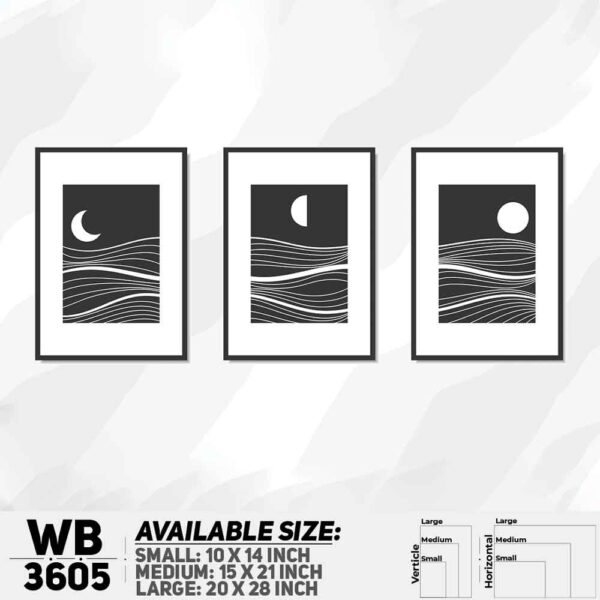 DDecorator Abstract ArtWork (Set of 3) Wall Decoration And Home Decoration PVC Wall Board And Wall Canvas - WB3605
