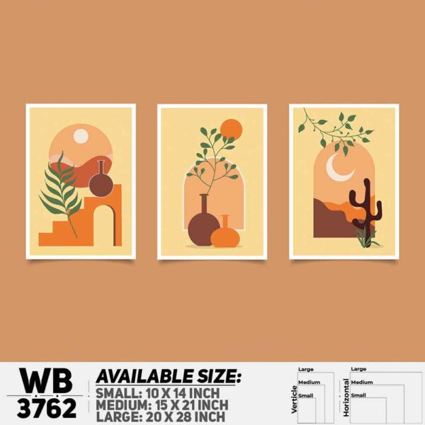 DDecorator Flower And Leaf ArtWork (Set of 3) Wall Decoration And Home Decoration PVC Wall Board And Wall Canvas - WB3762