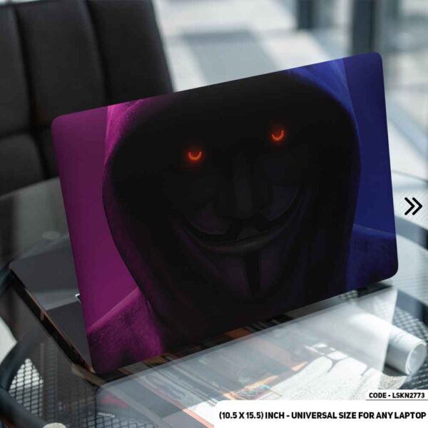 Anonymous Boy Matte Finished Removable Waterproof Laptop Sticker & Laptop Skin (Including FREE Accessories) - LSKN2773 - DDecorator