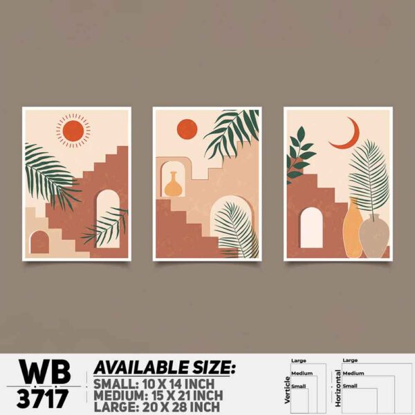 DDecorator Landscape Horizon Art (Set of 3) Wall Decoration And Home Decoration PVC Wall Board And Wall Canvas - WB3717