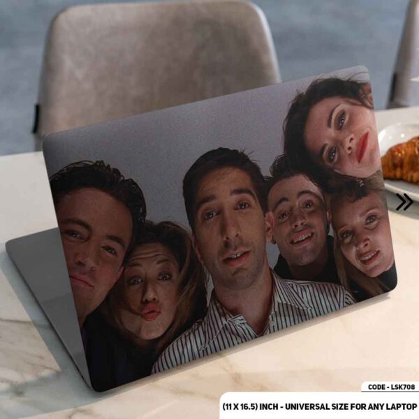 Friends TV Series F.R.I.E.N.D.S Matte Finished Removable Waterproof Laptop Sticker & Laptop Skin (Including FREE Accessories) - LSKN708 - DDecorator