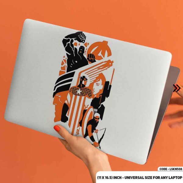 All Avengers In One Row Matte Finished Removable Waterproof Laptop Sticker & Laptop Skin (Including FREE Accessories) - LSKN508 - DDecorator