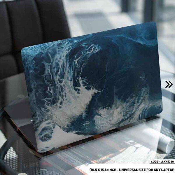 Blue Marble Texture Matte Finished Removable Waterproof Laptop Sticker & Laptop Skin (Including FREE Accessories) - LSKN1040 - DDecorator