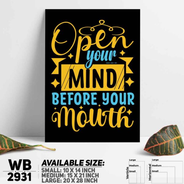 DDecorator Open Your Mind - Motivational Wall Decoration And Home Decoration PVC Wall Board And Wall Canvas - WB2931