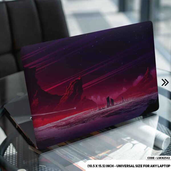 Fantasy Mountain With Human Illustration Matte Finished Removable Waterproof Laptop Sticker & Laptop Skin (Including FREE Accessories) - LSKN2542 - DDecorator