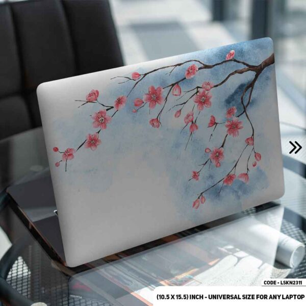 Flower Pattern Floral Design Matte Finished Removable Waterproof Laptop Sticker & Laptop Skin (Including FREE Accessories) - LSKN2311 - DDecorator