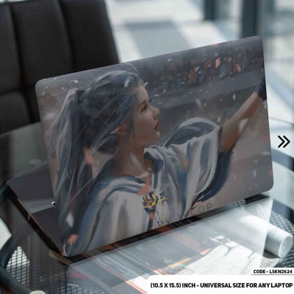 Fantasy Anime Girl Illustration Matte Finished Removable Waterproof Laptop Sticker & Laptop Skin (Including FREE Accessories) - LSKN2624 - DDecorator