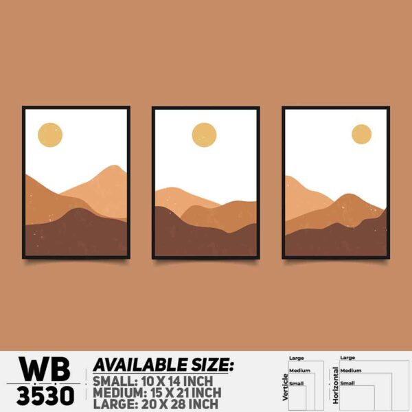 DDecorator Landscape Horizon Art (Set of 3) Wall Decoration And Home Decoration PVC Wall Board And Wall Canvas - WB3530