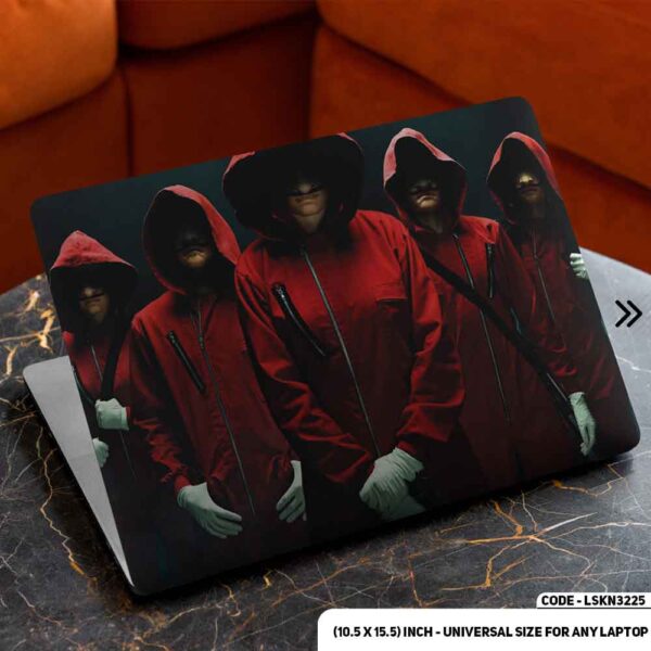 Money Heist Full Team Matte Finished Removable Waterproof Laptop Sticker & Laptop Skin (Including FREE Accessories) - LSKN3225 - DDecorator