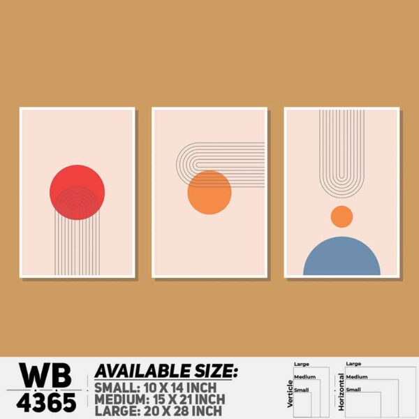 DDecorator Abstract Art (Set of 3) Wall Decoration And Home Decoration PVC Wall Board And Wall Canvas - WB4365