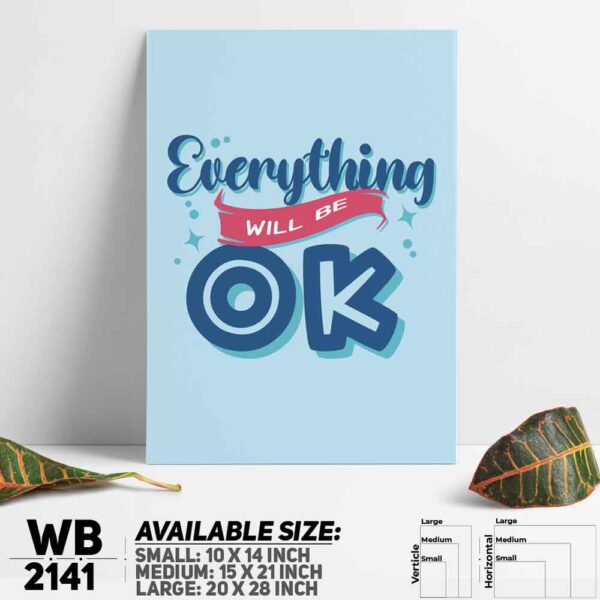DDecorator Everything Will Be OK - Motivational Wall Decoration And Home Decoration PVC Wall Board And Wall Canvas - WB2141