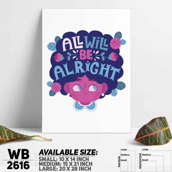 DDecorator All Will Be Alright- Motivational Wall Decoration And Home Decoration PVC Wall Board And Wall Canvas - WB2616