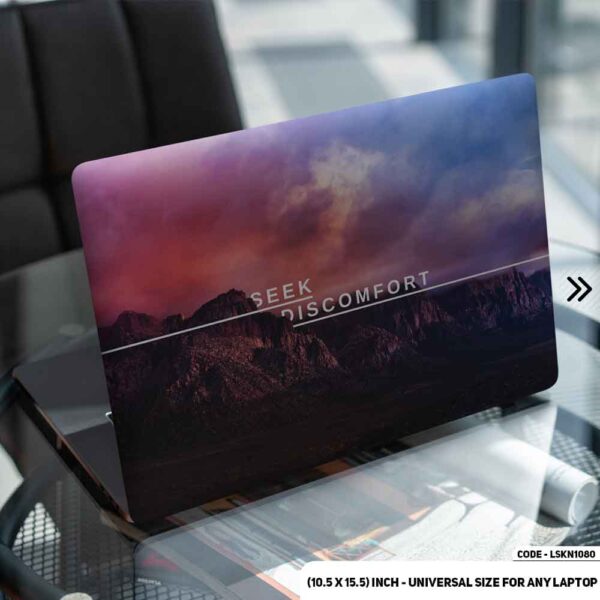 Seek Discomfort Yes Theory Matte Finished Removable Waterproof Laptop Sticker & Laptop Skin (Including FREE Accessories) - LSKN1080 - DDecorator