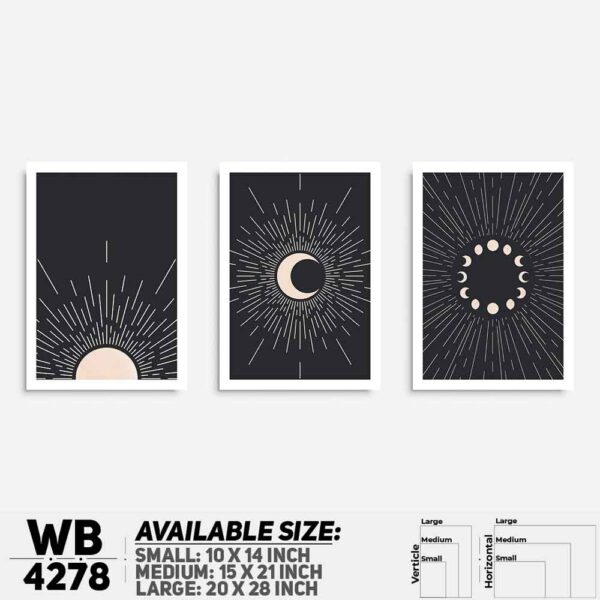 DDecorator Abstract Art (Set of 3) Wall Decoration And Home Decoration PVC Wall Board And Wall Canvas - WB4278