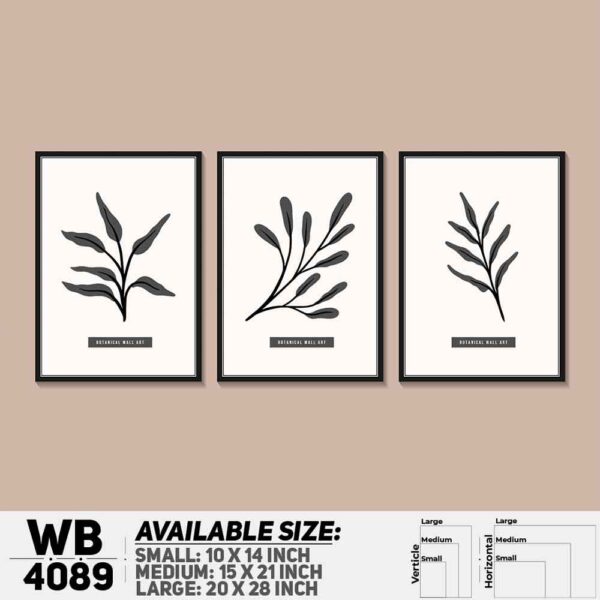 DDecorator Leaf With Abstract Art (Set of 3) Wall Decoration And Home Decoration PVC Wall Board And Wall Canvas - WB4089