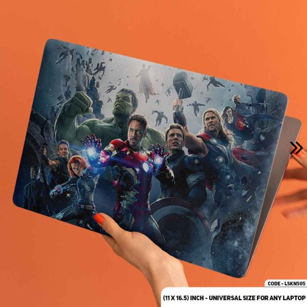 Angry Look Of Avengers Matte Finished Removable Waterproof Laptop Sticker & Laptop Skin (Including FREE Accessories) - LSKN505 - DDecorator