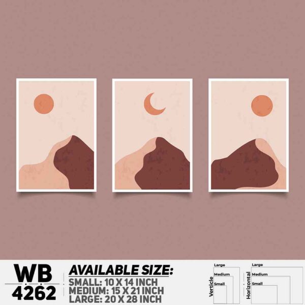 DDecorator Landscape & Horizon Design (Set of 3) Wall Decoration And Home Decoration PVC Wall Board And Wall Canvas - WB4262