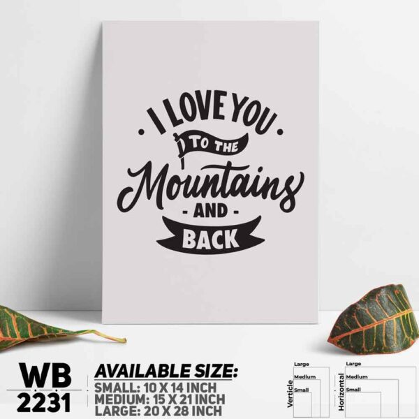 DDecorator I love Mountains - Romantic - Travel - Motivational Wall Decoration And Home Decoration PVC Wall Board And Wall Canvas - WB2231