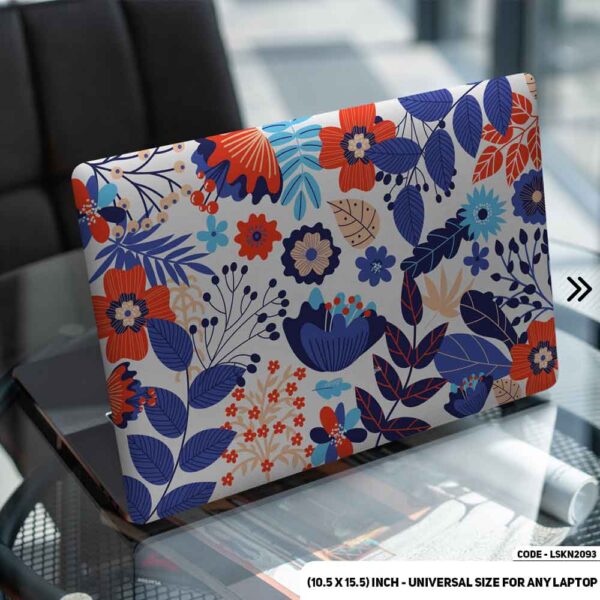 Flower Pattern Floral Design Matte Finished Removable Waterproof Laptop Sticker & Laptop Skin (Including FREE Accessories) - LSKN2093 - DDecorator