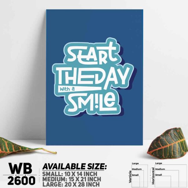 DDecorator Start The Day With Smile - Motivational Wall Decoration And Home Decoration PVC Wall Board And Wall Canvas - WB2600