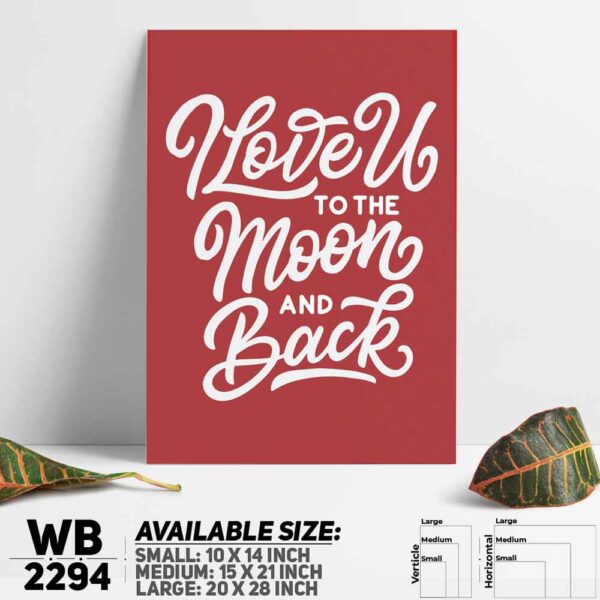 DDecorator Love You to The Moon - Romantic - Motivational Wall Decoration And Home Decoration PVC Wall Board And Wall Canvas - WB2294