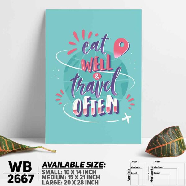 DDecorator Eat Well & Travel - Motivational Wall Decoration And Home Decoration PVC Wall Board And Wall Canvas - WB2667
