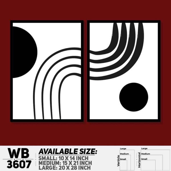 DDecorator Abstract ArtWork (Set of 2) Wall Decoration And Home Decoration PVC Wall Board And Wall Canvas - WB3607