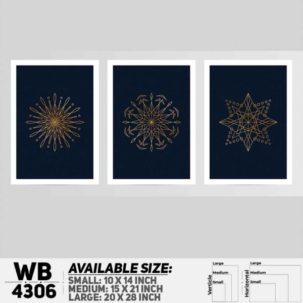 DDecorator Abstract Art (Set of 3) Wall Decoration And Home Decoration PVC Wall Board And Wall Canvas - WB4306