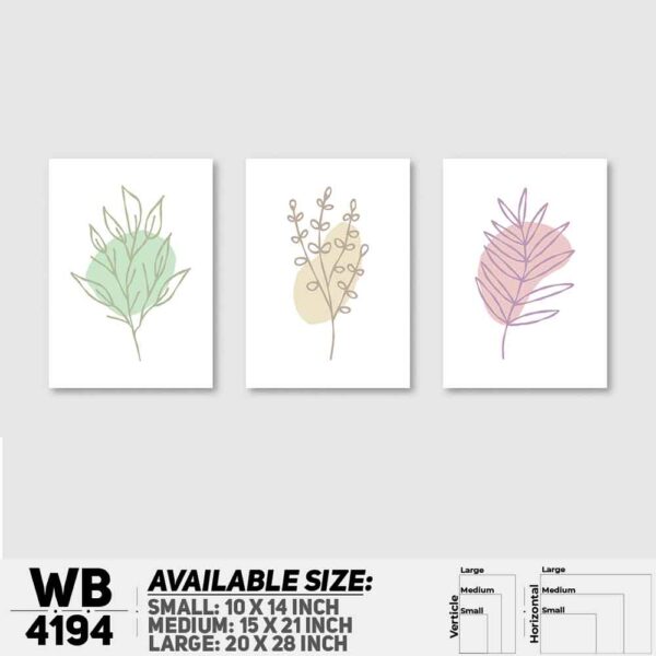 DDecorator Flower & Leaf (Set of 3) Wall Decoration And Home Decoration PVC Wall Board And Wall Canvas - WB4194