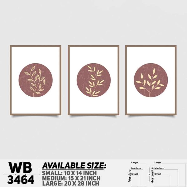 DDecorator Flower And Leaf ArtWork (Set of 3) Wall Decoration And Home Decoration PVC Wall Board And Wall Canvas - WB3464
