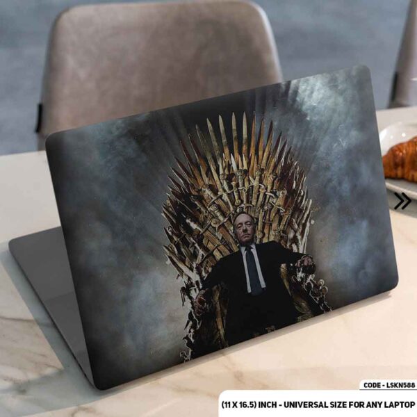 House Of Cards & Game Thrones Matte Finished Removable Waterproof Laptop Sticker & Laptop Skin (Including FREE Accessories) - LSKN588 - DDecorator