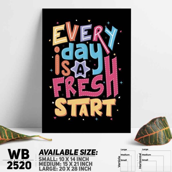 DDecorator Fresh Start - Motivational Wall Decoration And Home Decoration PVC Wall Board And Wall Canvas - WB2520