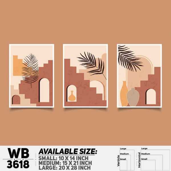 DDecorator Landscape Horizon Art (Set of 3) Wall Decoration And Home Decoration PVC Wall Board And Wall Canvas - WB3618