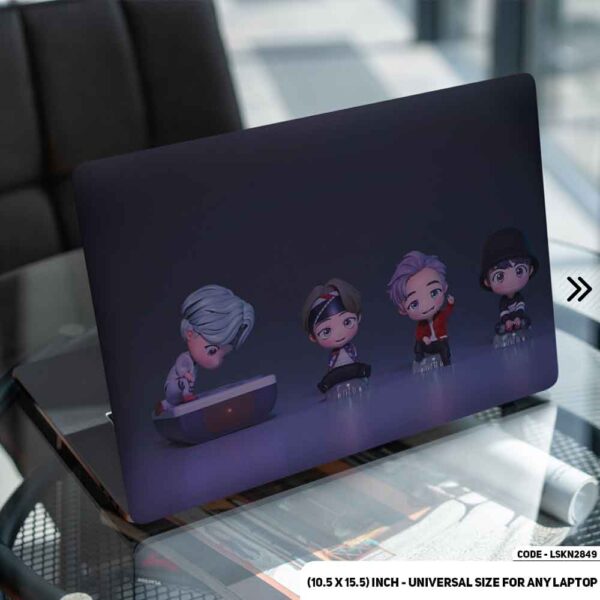 BTS Member Cartoon Art Matte Finished Removable Waterproof Laptop Sticker & Laptop Skin (Including FREE Accessories) - LSKN2849 - DDecorator