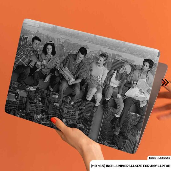 FRIENDS All Carecter in Black & White Photo Matte Finished Removable Waterproof Laptop Sticker & Laptop Skin (Including FREE Accessories) - LSKN548 - DDecorator