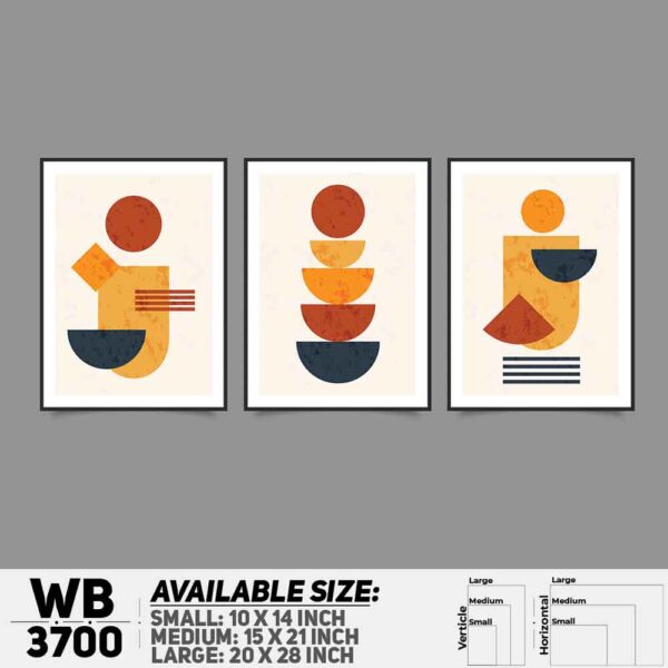 DDecorator Abstract ArtWork (Set of 3) Wall Decoration And Home Decoration PVC Wall Board And Wall Canvas - WB3700