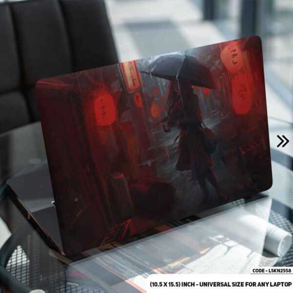 Fantasy Anime Girl with Umbrella Illustration Matte Finished Removable Waterproof Laptop Sticker & Laptop Skin (Including FREE Accessories) - LSKN2558 - DDecorator