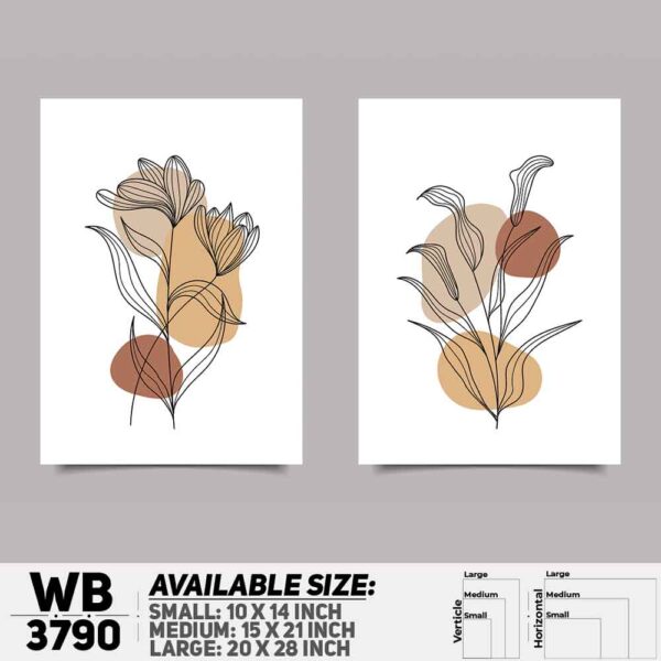 DDecorator Flower And Leaf ArtWork (Set of 2) Wall Decoration And Home Decoration PVC Wall Board And Wall Canvas - WB3790