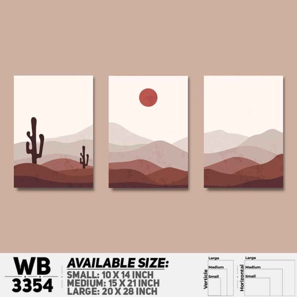 DDecorator Landscape Horizon Art (Set of 3) Wall Decoration And Home Decoration PVC Wall Board And Wall Canvas - WB3354
