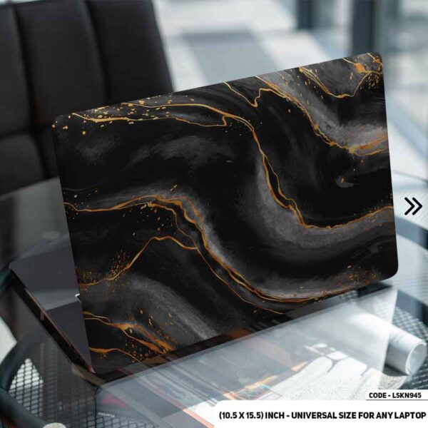 Black Marble Texture Matte Finished Removable Waterproof Laptop Sticker & Laptop Skin (Including FREE Accessories) - LSKN945 - DDecorator