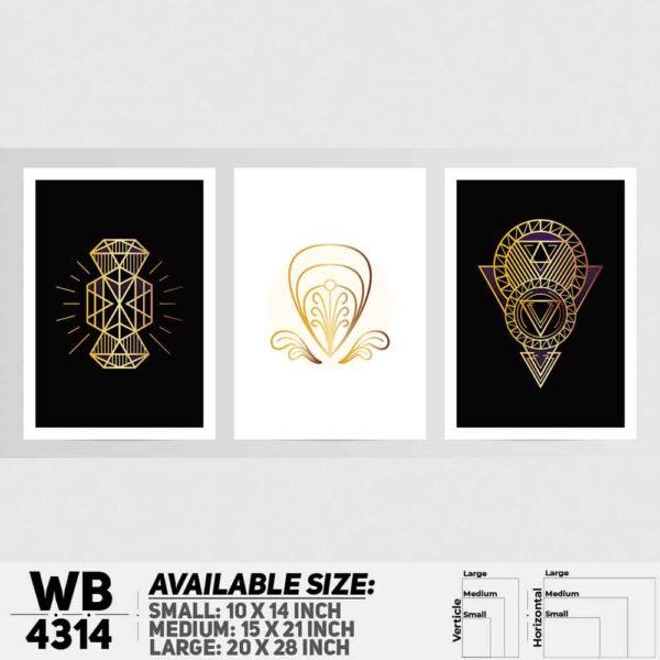 DDecorator Abstract Art (Set of 3) Wall Decoration And Home Decoration PVC Wall Board And Wall Canvas - WB4314